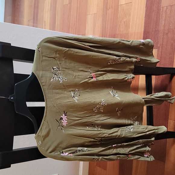 Billabong Kimono Top Olive Floral Size Medium Never Worn - Picture 3 of 3